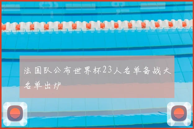 法国队公布世界杯23人名单备战大名单出炉